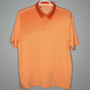 Under Armour Orange Polo XL HeatGear Athletic Golf Casual Sport Shirt